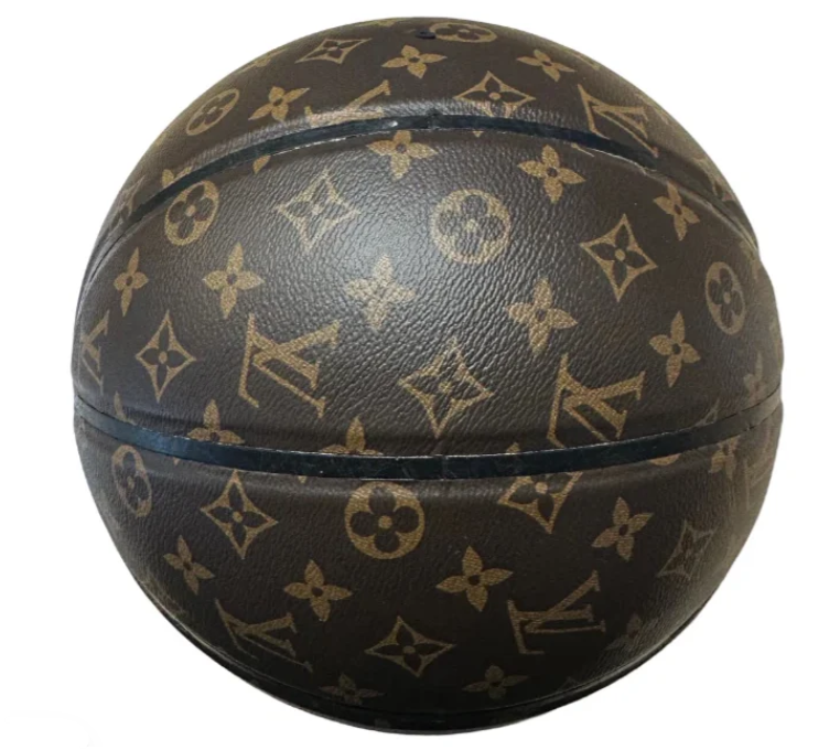 Custom LV Brown Monogram Basketball