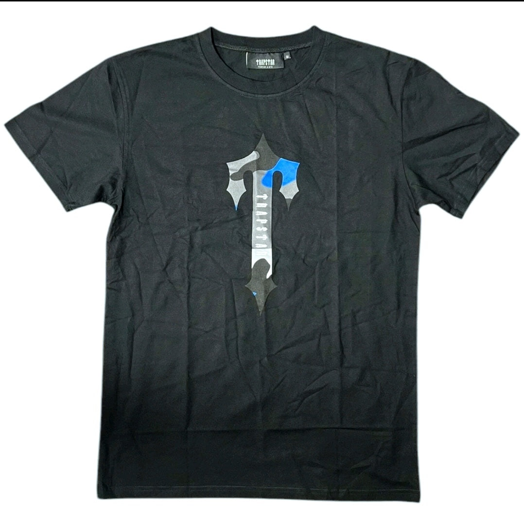 Trapstar Irongate Camo T-Shirt Black/Midnight Blue Size M