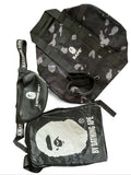 A Bathing Ape Triple Bag Set Black Camo Japanese Exclusive