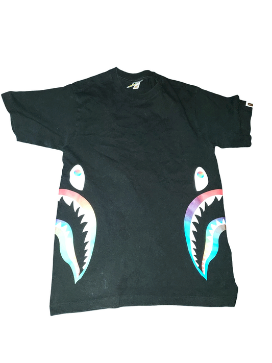 A Bathing Ape Side Shark Reflective T-Shirt Black
