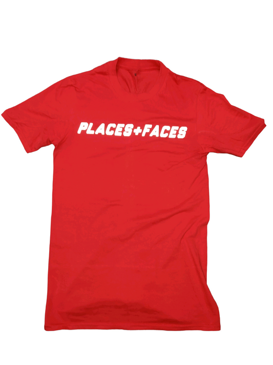 Places + Faces Reflective Logo T-Shirt Red Size M