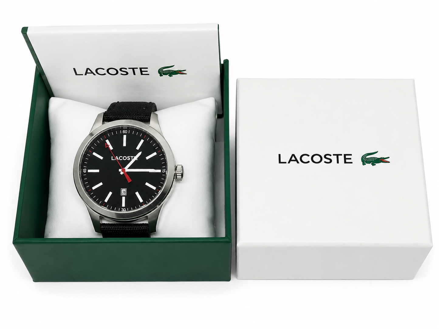 Lacoste Men's Black Dial Nylon & Leather Strap Quartz Watch (50M)