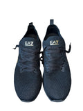 EA7 Emporio Armani Crusher Distance Knit Trainers – Black/Gold (Size 9)