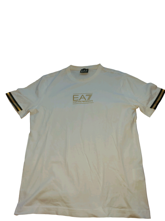 EA7 Emporio Armani Core Logo T-Shirt with Contrast Sleeve Tape Size S