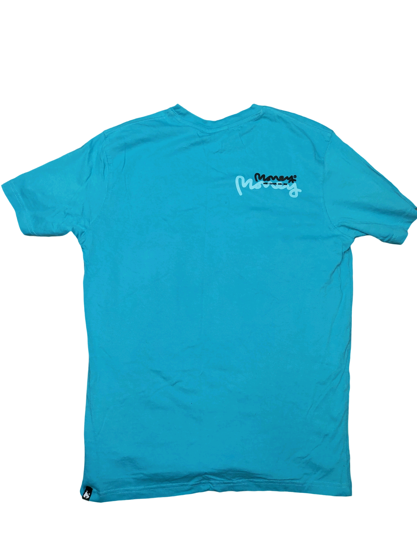 Money Clothing Script Logo T-Shirt Blue Size M