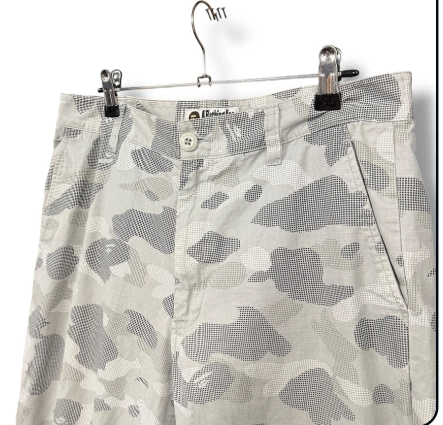A Bathing Ape Camo Trousers White Size M