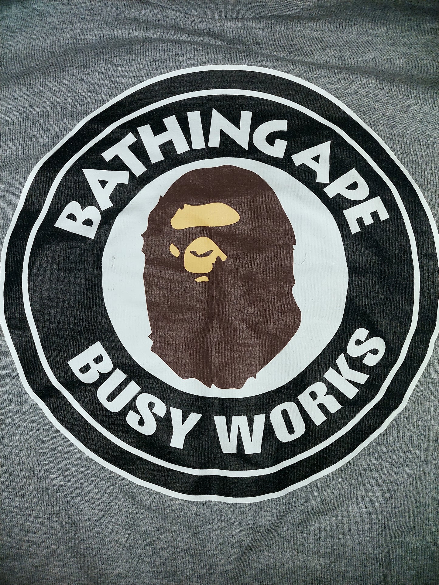 A Bathing Ape Busy Works Ape Head Logo T-Shirt Grey Size M