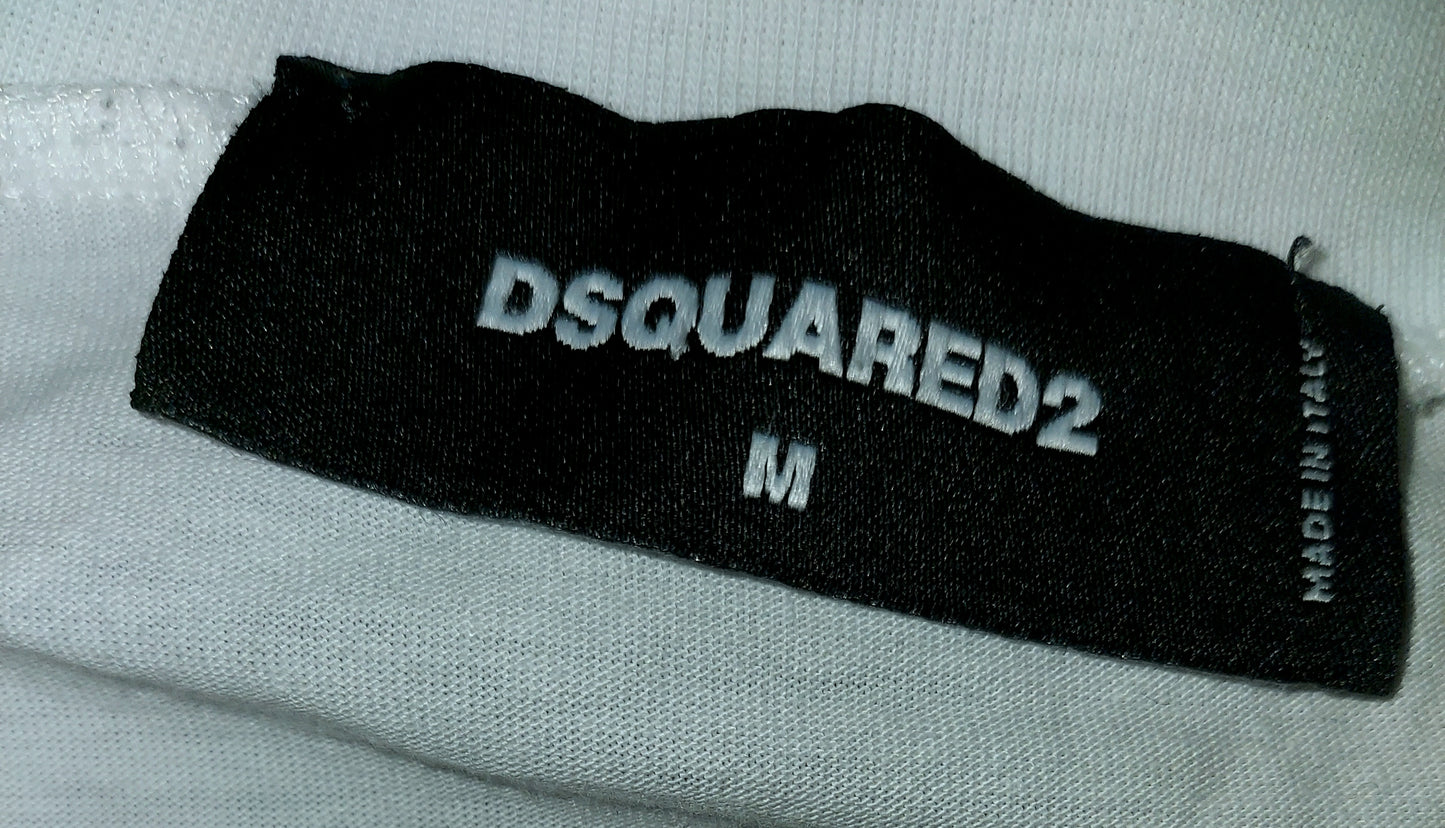 Dsquared2 Smiley Maple Leaf Logo T-Shirt White Size M (Fits XL)