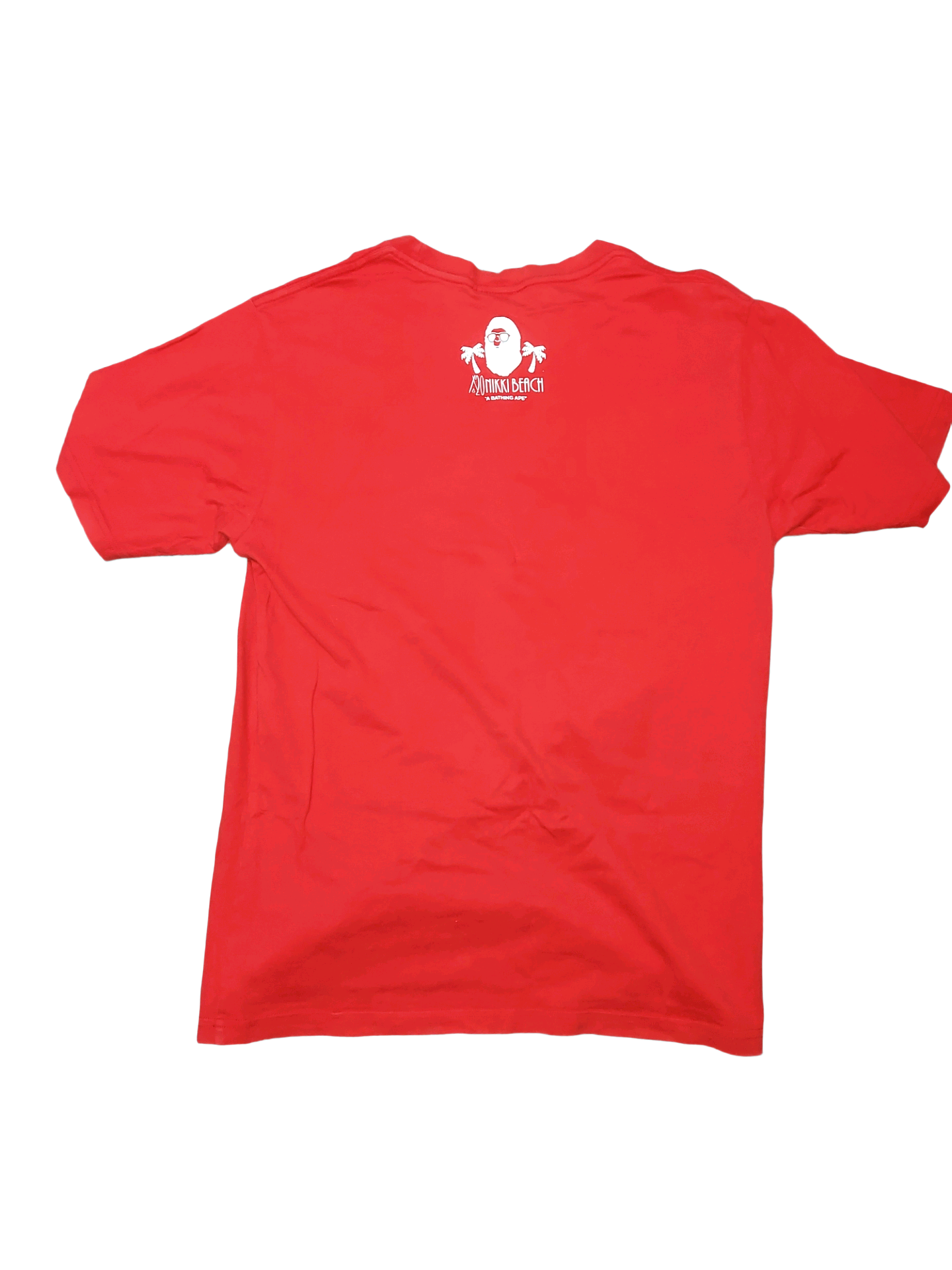 A Bathing Ape “Nikki Beach” Ape Head Graphic T-Shirt Red Size M