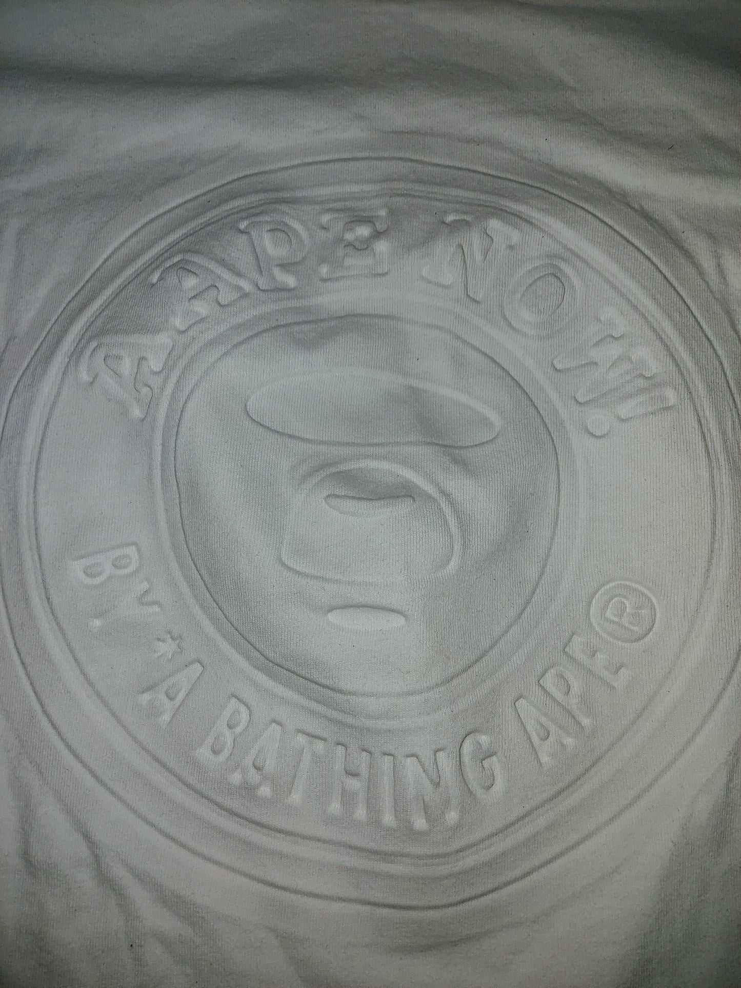 AAPE By A Bathing Ape Embossed Ape Head Logo T-Shirt White Size M