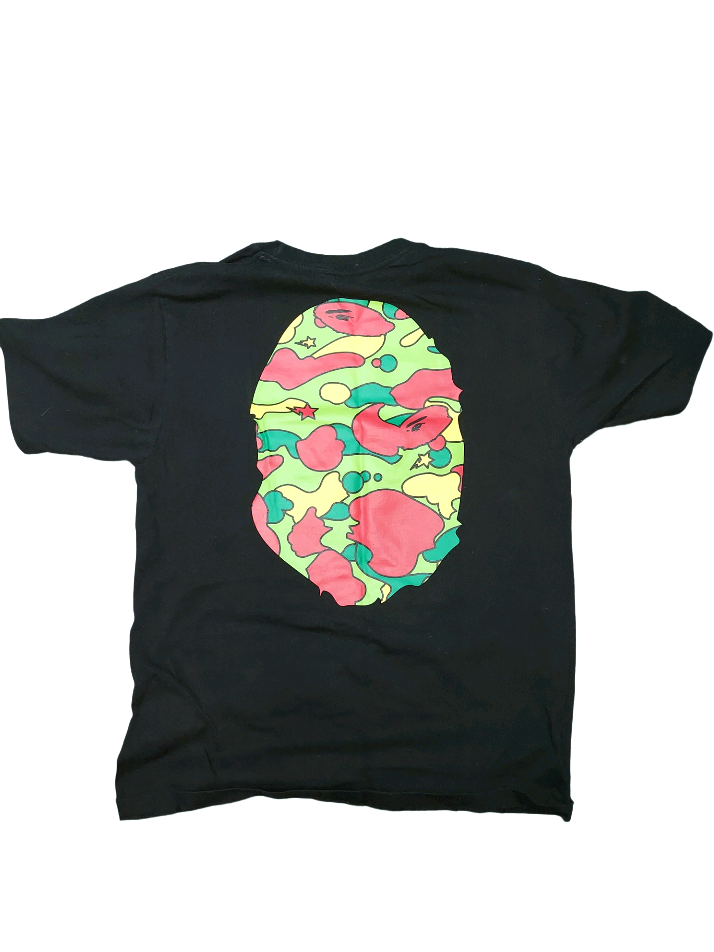 A Bathing Ape Multi Camo Ape Head Graphic T-Shirt Black Size M