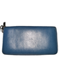 Coach Colourblock Leather Zip Around Wallet Blue Black