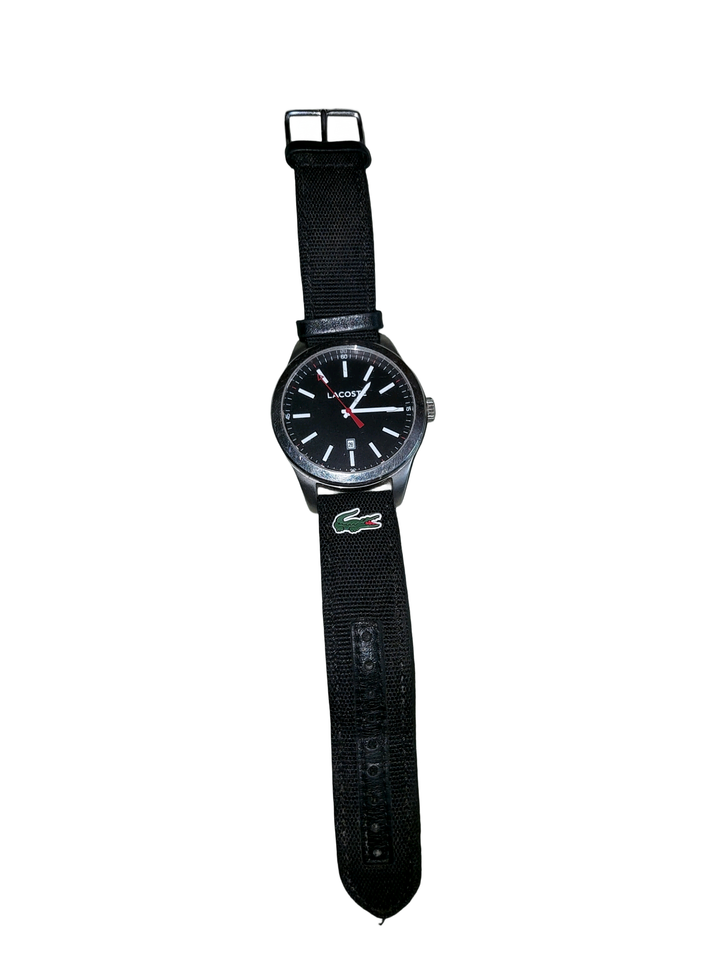 Lacoste Men's Black Dial Nylon & Leather Strap Quartz Watch (50M)