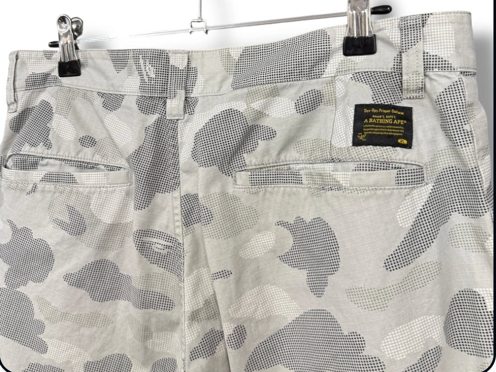 A Bathing Ape Camo Trousers White Size M