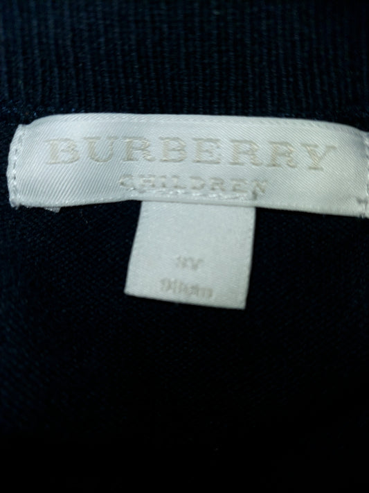 Burberry Kids Check Cuff Zip Cardigan Navy Size 3 Years