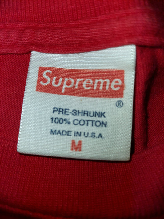 Supreme T-shirt featuring vertical gradient logo print