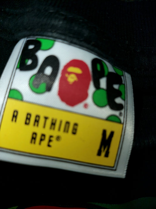 A Bathing Ape Multi Camo Ape Head Graphic T-Shirt Black Size M