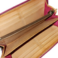 Coach Signature Stripe Zip Around Wallet Pink Canvas & Leather