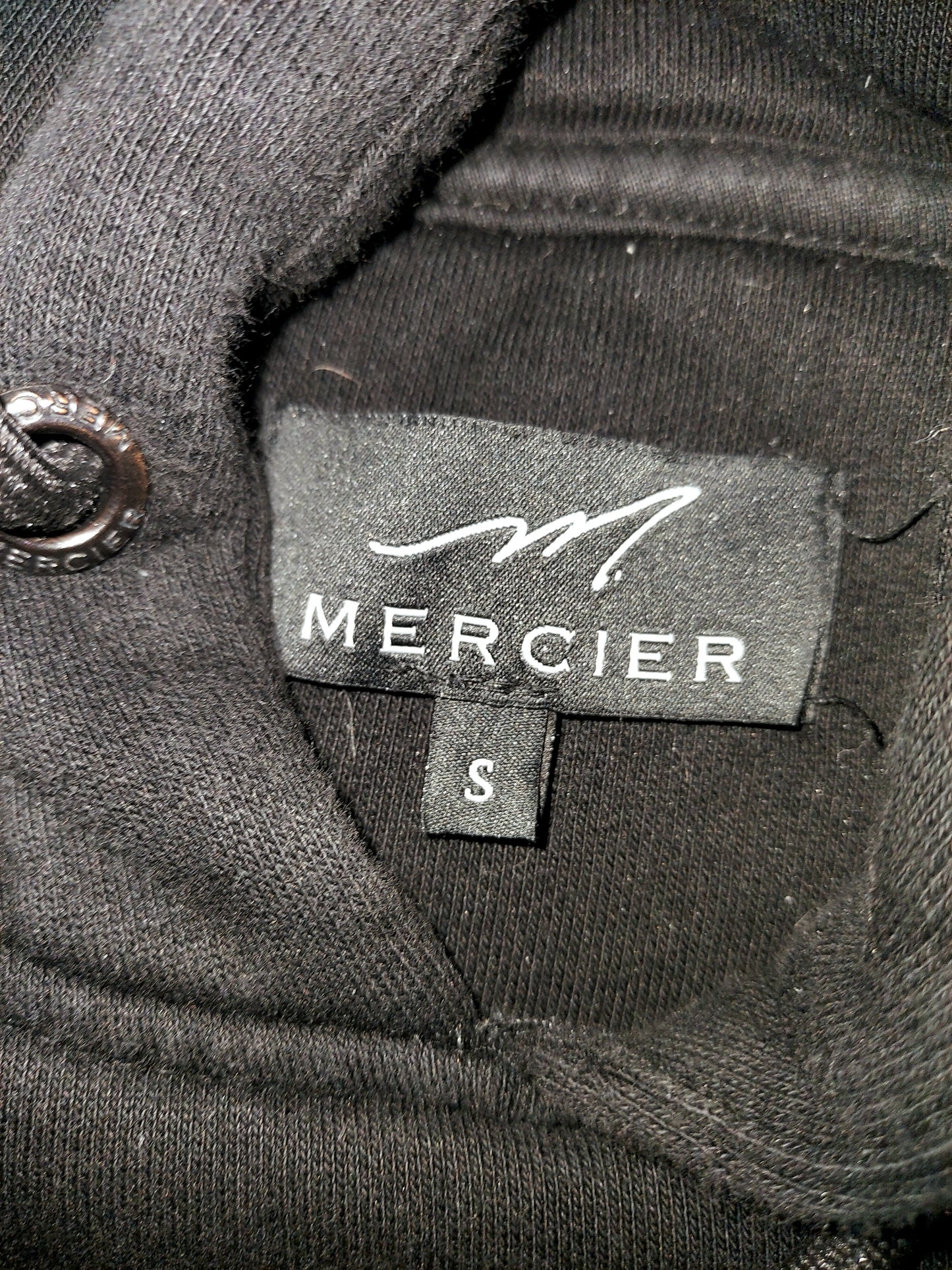 Mercier Printed Badge Hoodie Black Size Small (Fits Medium)