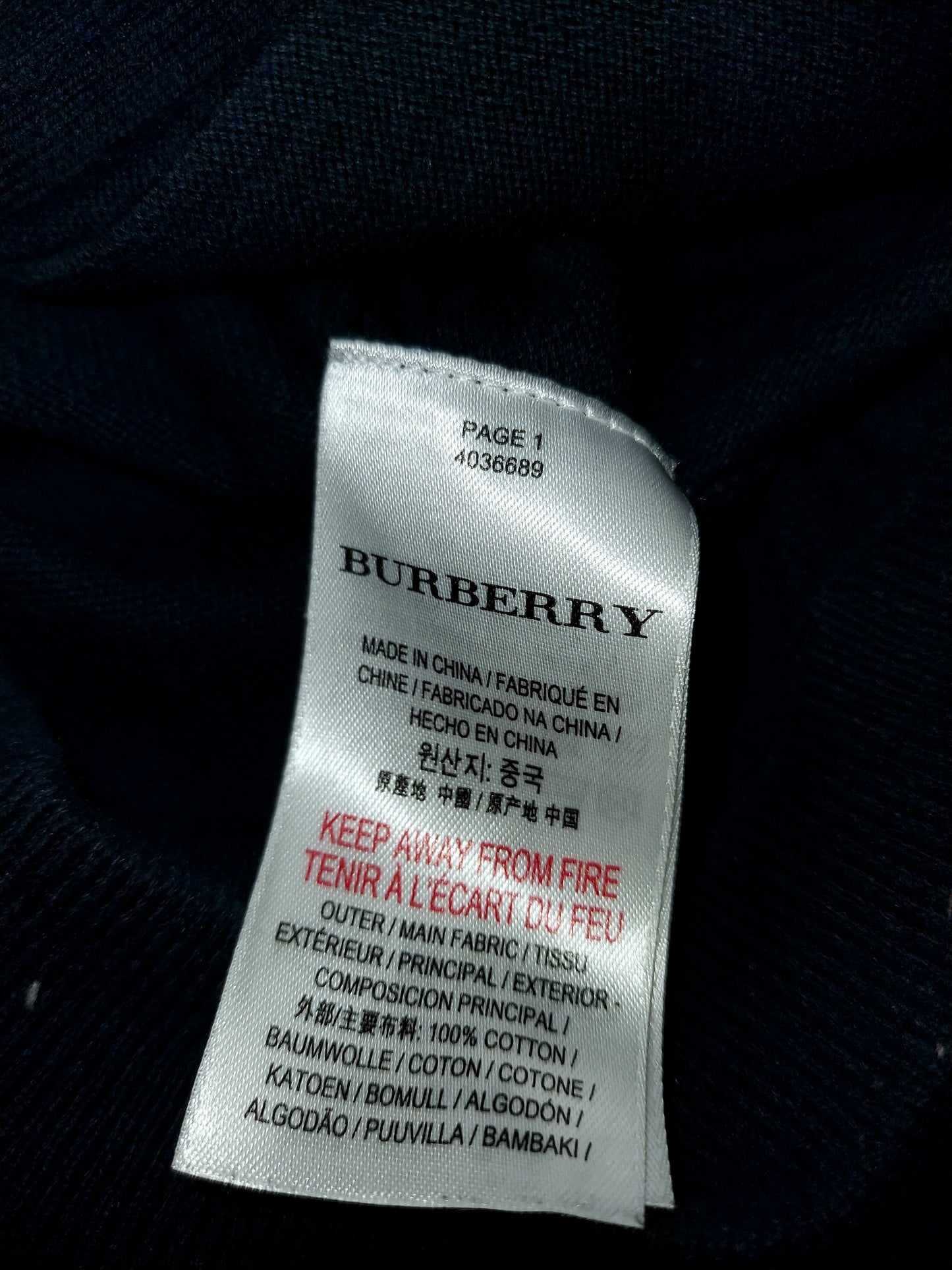 Burberry Kids Check Cuff Zip Cardigan Navy Size 3 Years
