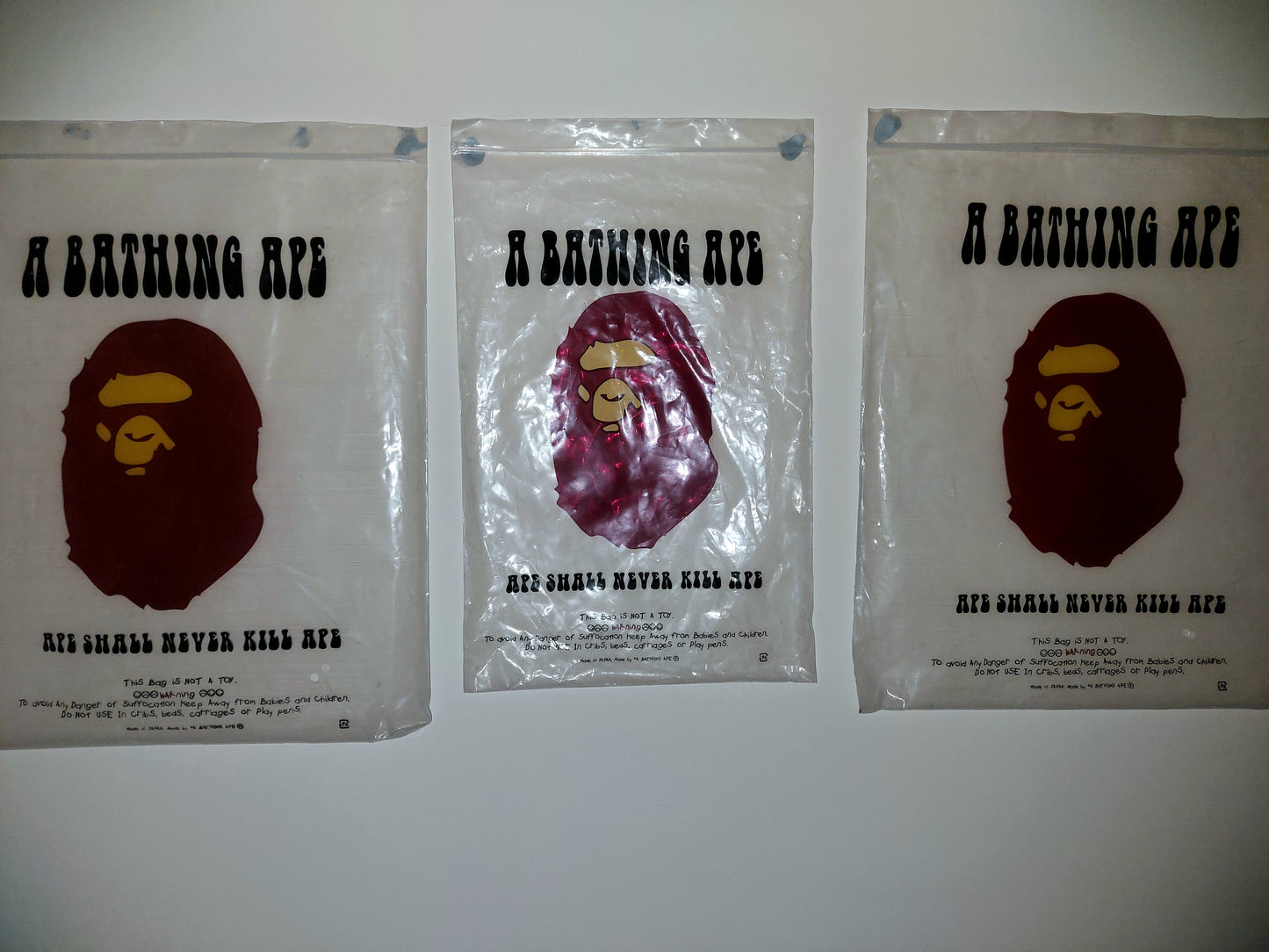 A Bathing Ape Triple Bag Set Black Camo Japanese Exclusive
