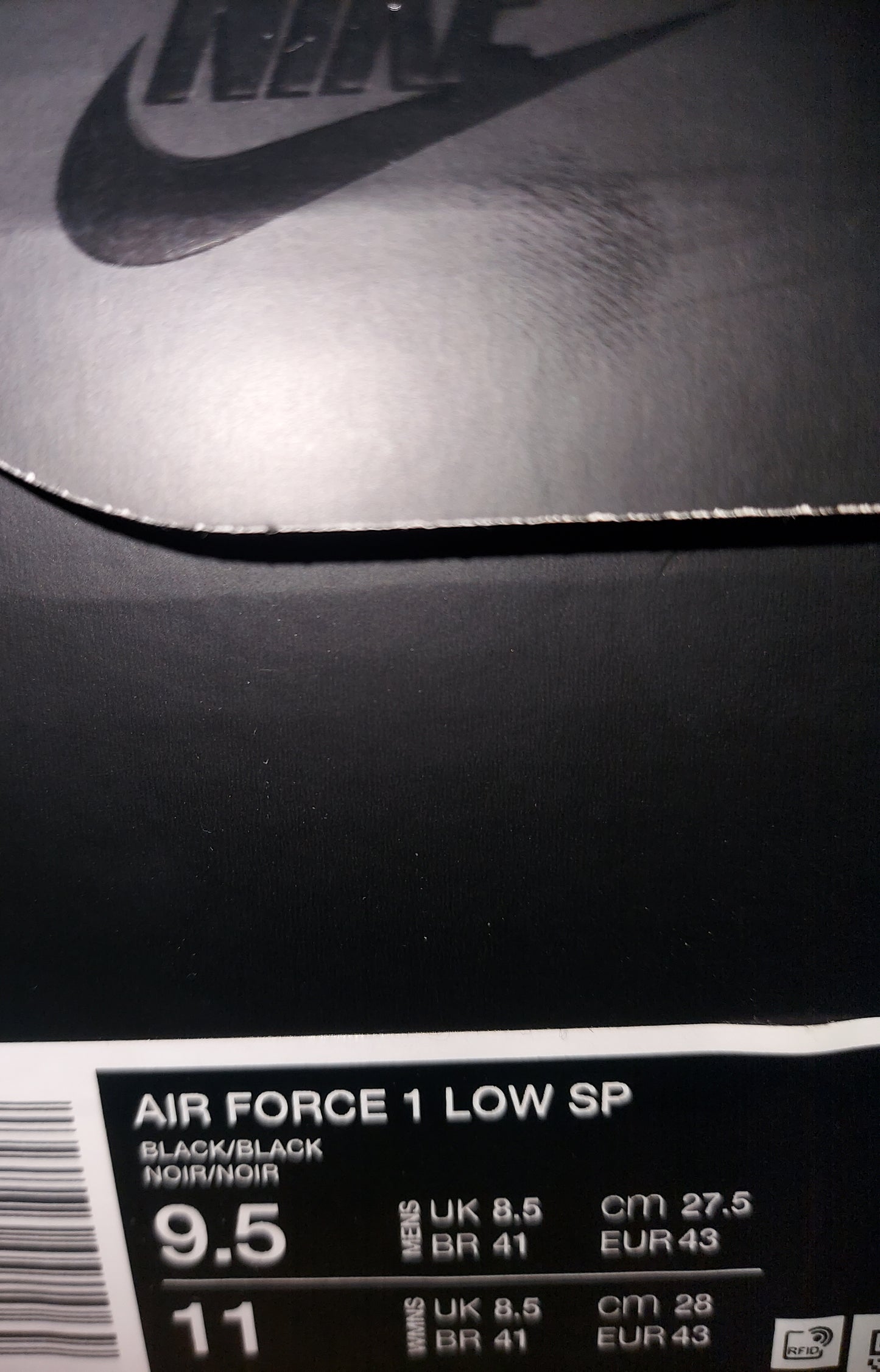 Nike x Supreme Air Force 1 Low Black Size 8.5